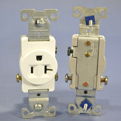 100 Cooper White Commercial Single Outlet Receptacles Nema 5-20R 20A 125V 1877W