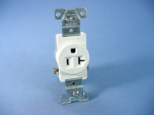 Cooper 1877W White Commercial Grade Single Outlet Receptacle 5-20R 20A 125V