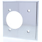 Cooper 192 2-Gang Chrome Off Center 2.1563" Hole Power Receptacle Wallplate