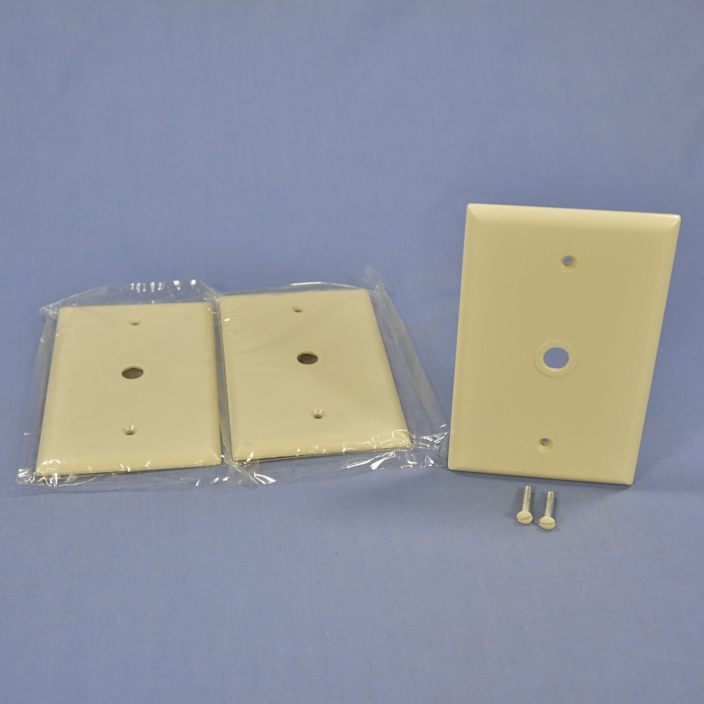 Cooper 2028V Ivory 1-Gang Phone 3/8" Plastic Mid-Size Wallplate Box Mount 3pcs