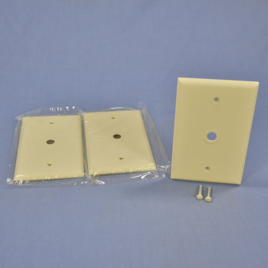Cooper 2028V Ivory 1-Gang Phone 3/8" Plastic Mid-Size Wallplate Box Mount 3pcs