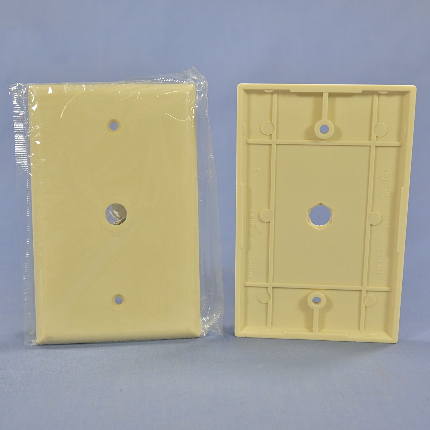 Cooper 2028V Ivory 1-Gang Phone 3/8" Plastic Mid-Size Wallplate Box Mount 3pcs