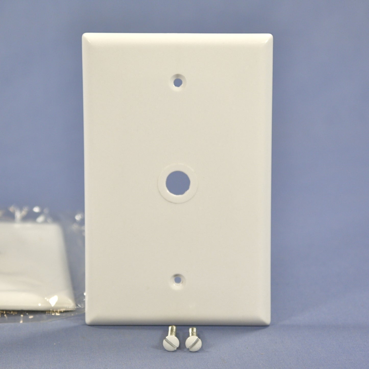 Cooper 2028W White 1-Gang Phone 3/8" Hole Cable Thermoset Midsize Wallplate 3pcs