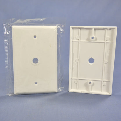 Cooper 2028W White 1-Gang Phone 3/8" Hole Cable Thermoset Midsize Wallplate 3pcs