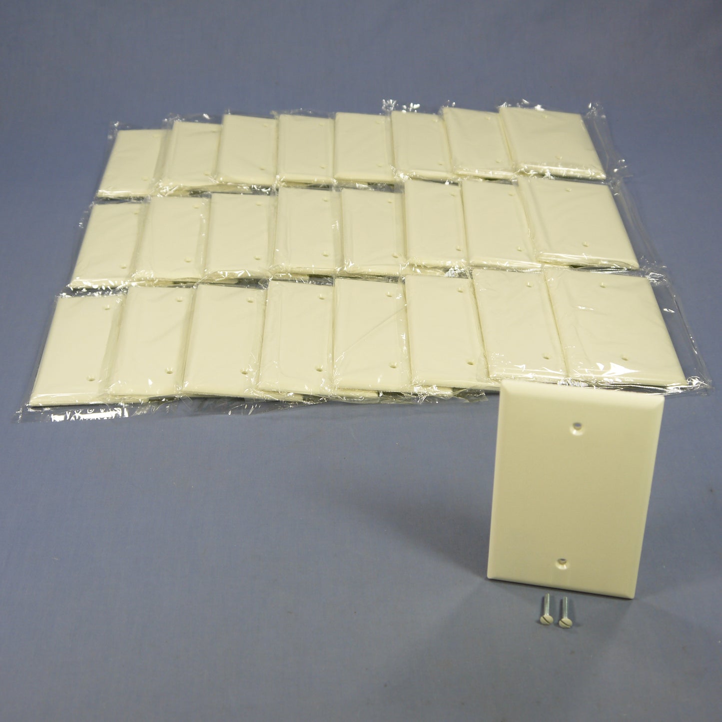 Cooper 2029A Almond 1-Gang Blank Plastic Mid-Size Wallplate Cover Box Mount 25pc