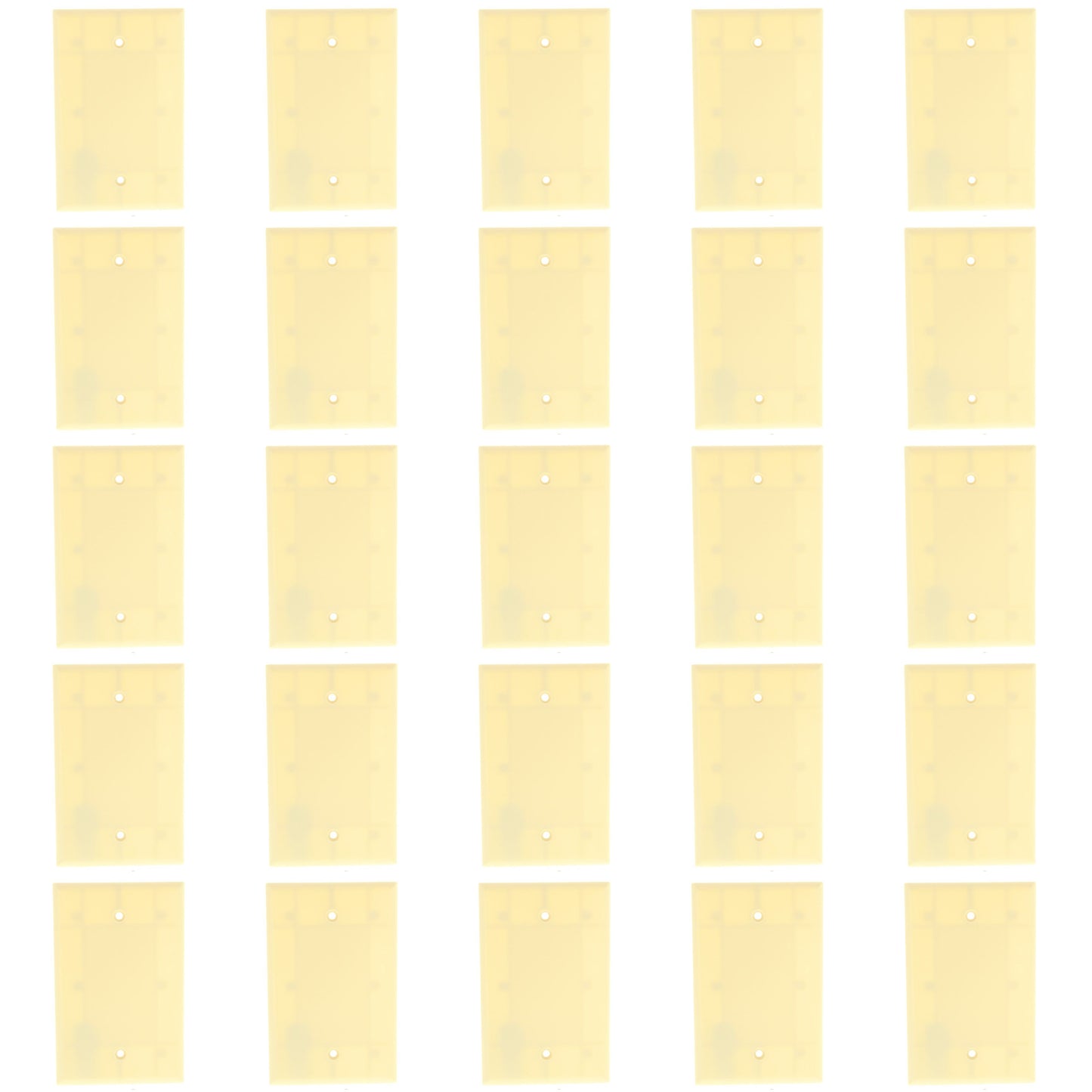 Cooper 2029V Ivory 1-Gang Blank Plastic Wallplate Mid-Size Cover Box Mount 25pcs