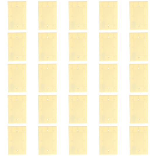 Cooper 2029V Ivory 1-Gang Blank Plastic Wallplate Mid-Size Cover Box Mount 25pcs