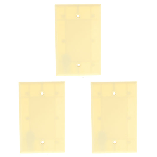 Cooper 2029V Ivory 1-Gang Blank Thermoset Wallplate Mid-Size Cover Box Mount 3pc