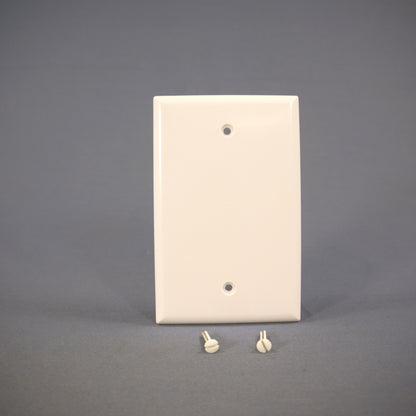 Cooper 2029W White 1-Gang Blank Thermoset Wallplate Mid-Size Cover Box Mount 3pc