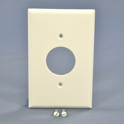 Cooper 2031W White 1-Gang Single 1.406" Receptacle Thermoset Mid-Size Wallplate