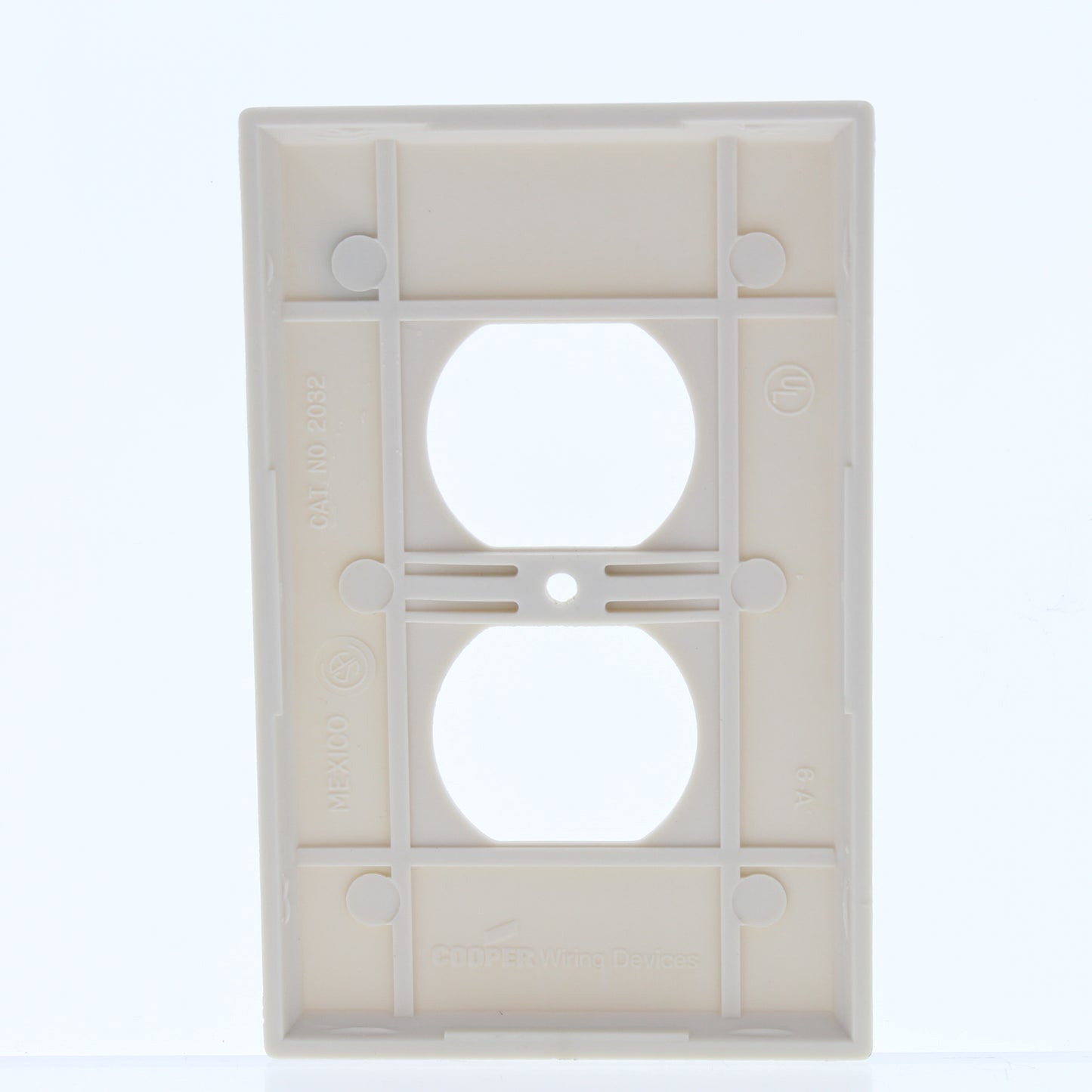 Cooper 2032LA Lt Almond 1-Gang Thermoset Wallplate Duplex Outlet Mid-Size Cover