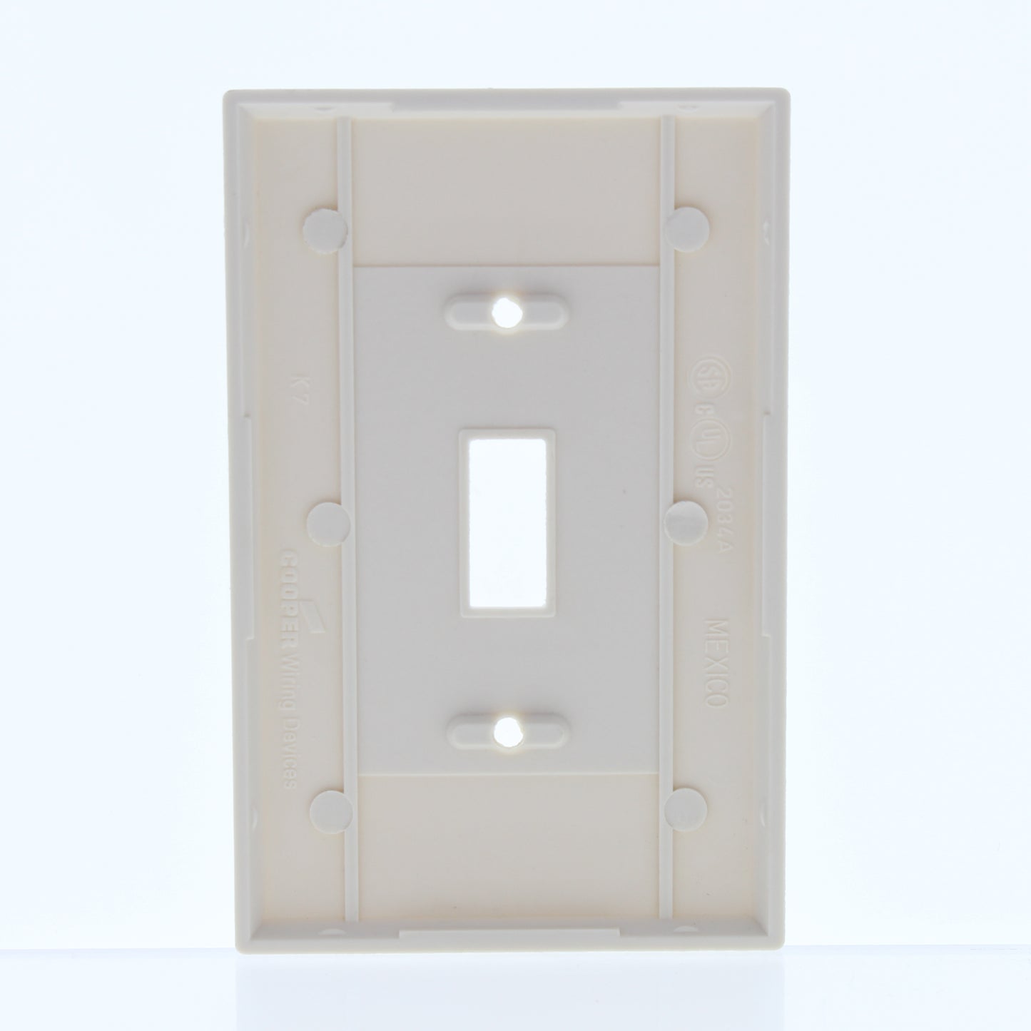 Cooper 2034LA Light Almond 1-Gang Mid-Size Toggle Switch Thermoset Wallplate