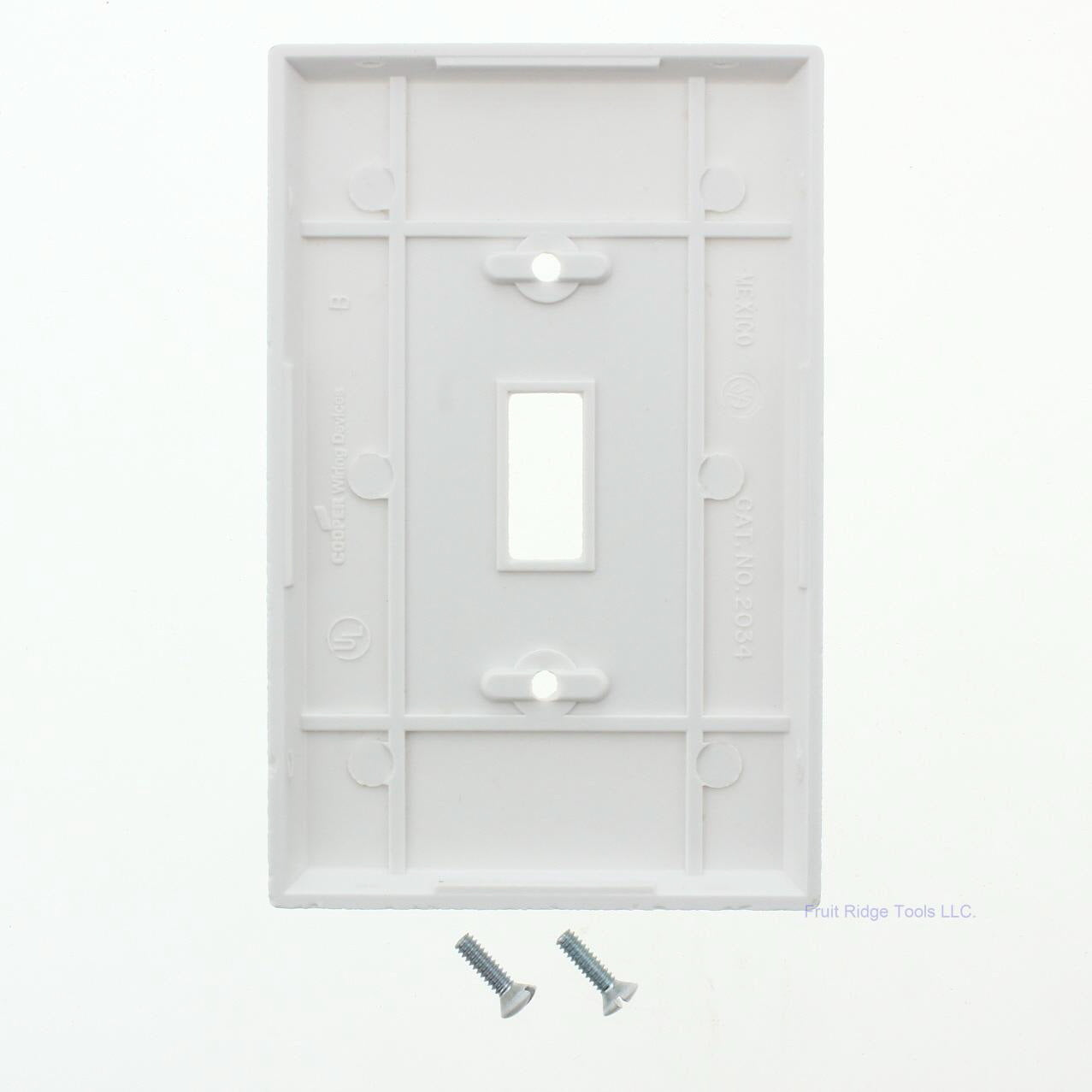 Cooper 2034W White 1-Gang Toggle Switch Thermoset Wallplate Mid-Size Cover