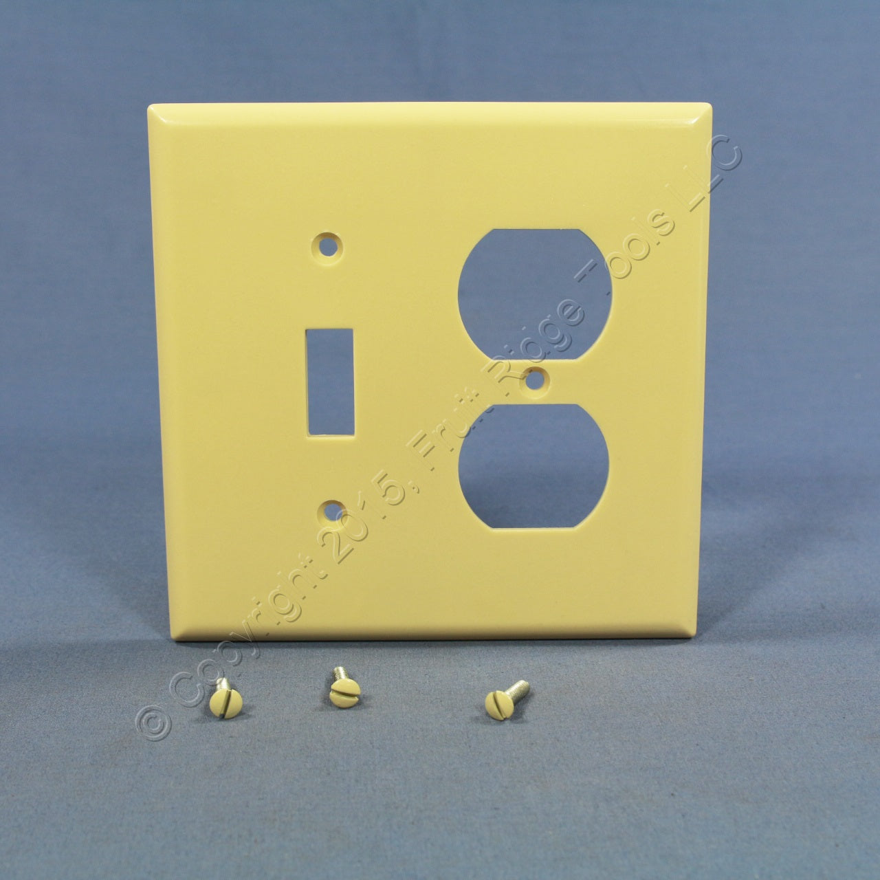 Cooper 2038V Ivory 2-Gang Toggle Switch Outlet Thermoset Wallplate Midsize Cover