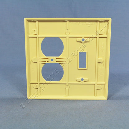 Cooper 2038V Ivory 2-Gang Toggle Switch Outlet Thermoset Wallplate Midsize Cover