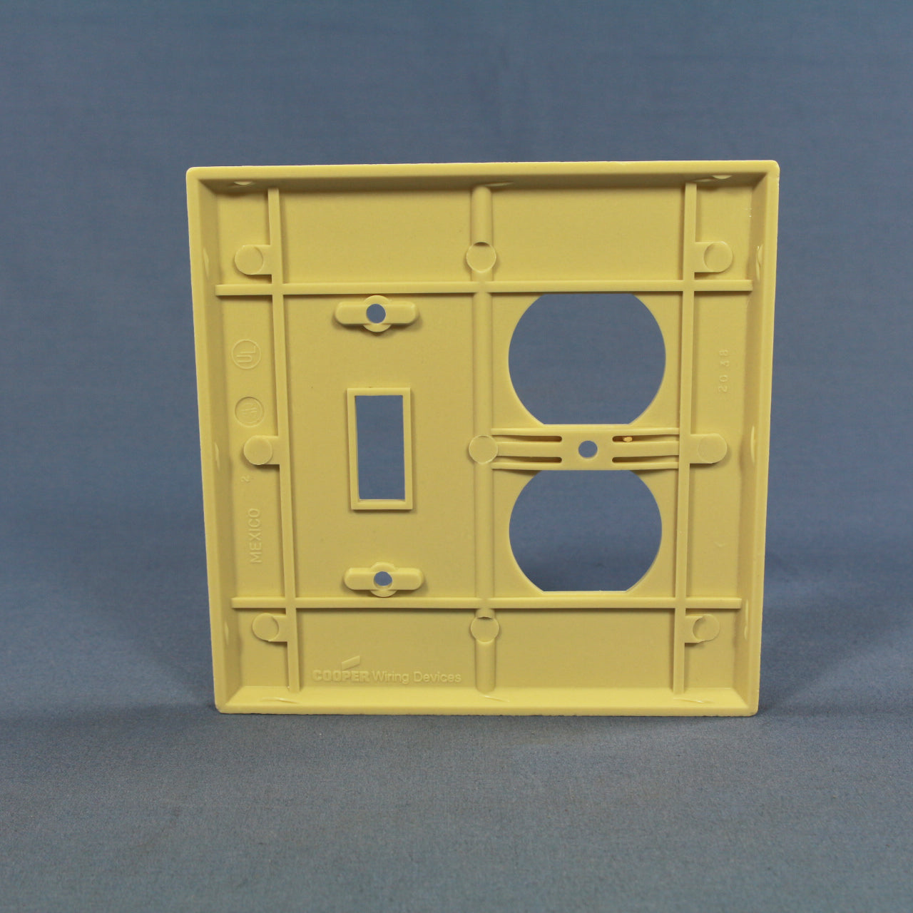 Cooper 2038V Ivory 2-Gang Switch Receptacle Thermoset Outlet Mid-Size Cover 2pcs