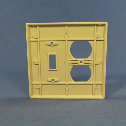 Cooper 2038V Ivory 2-Gang Switch Receptacle Thermoset Outlet Mid-Size Cover 2pcs