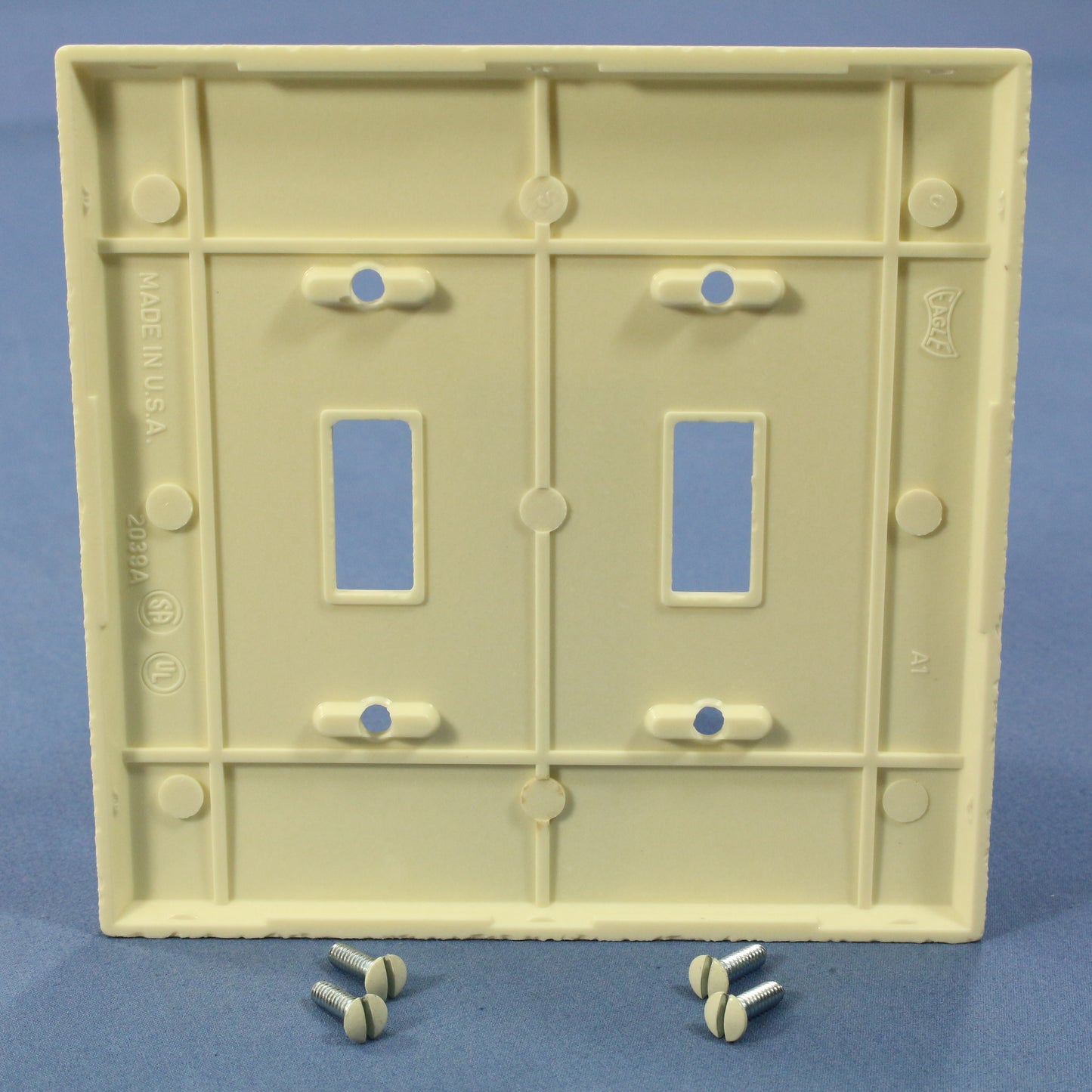 Cooper 2039A Almond Mid-Size 2-Gang Switch Cover Thermoset Wallplates 25-Pack