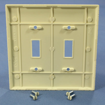 Cooper 2039A Almond Mid-Size 2-Gang Switch Cover Thermoset Wallplates 25-Pack