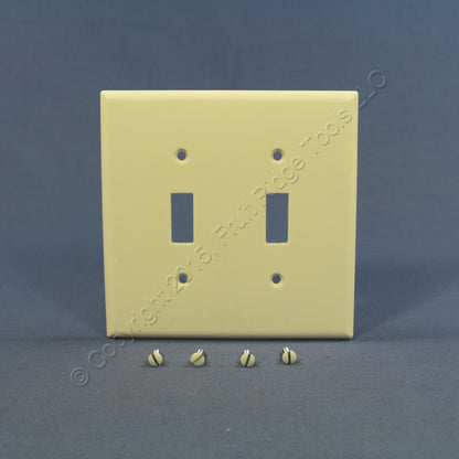 Cooper 2039A Almond 2-Gang Mid-Size Switch Cover Thermoset Wallplate Switchplate