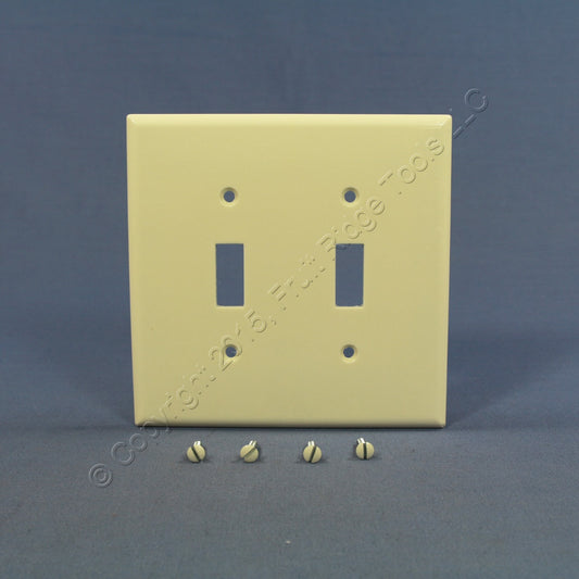 Cooper 2039A Almond 2-Gang Mid-Size Switch Cover Thermoset Wallplate Switchplate