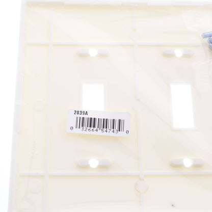Cooper 2039A Almond 2-Gang Toggle Switch Mid-Size Cover Thermoset Wallplate