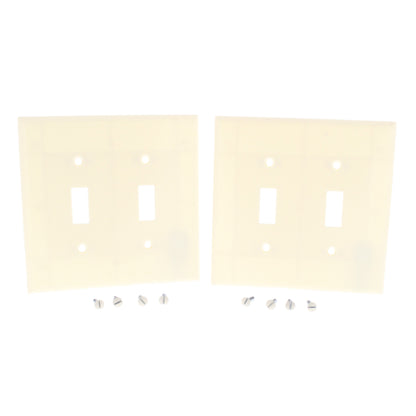 Cooper 2039A Almond 2-Gang Toggle Switch Mid-Size Cover Thermoset Wallplate