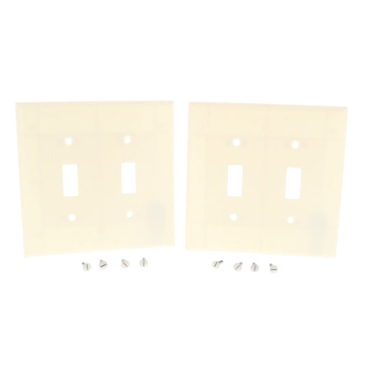 Cooper 2039A Almond 2-Gang Toggle Switch Mid-Size Cover Thermoset Wallplate