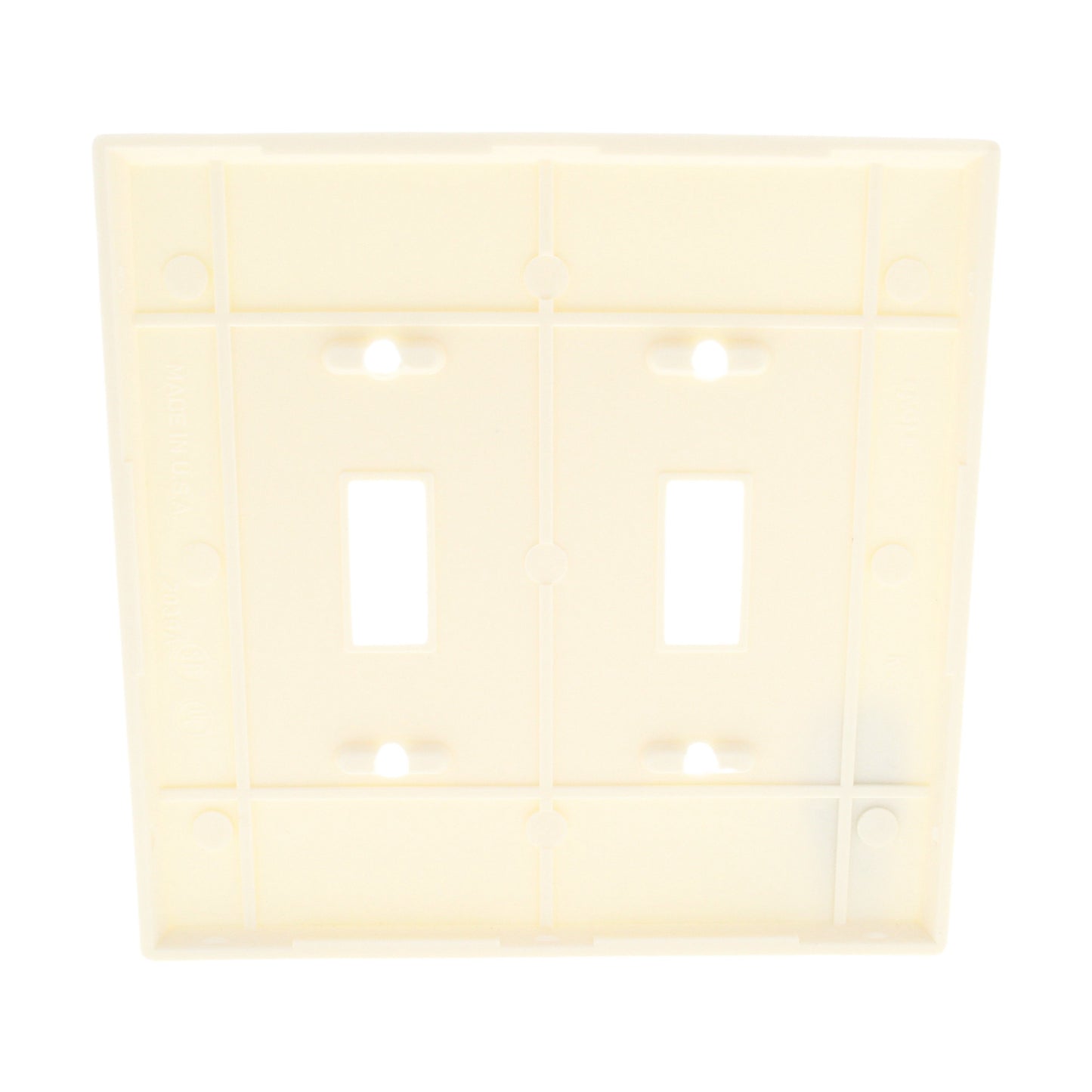 Cooper 2039A Almond 2-Gang Toggle Switch Mid-Size Cover Thermoset Wallplate