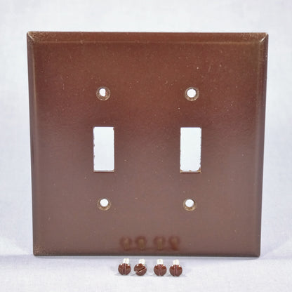 Cooper 2039B Brown 2-Gang Toggle Switch Mid-Size Cover Thermoset Wallplate