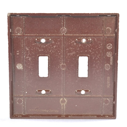 Cooper 2039B Brown 2-Gang Toggle Switch Mid-Size Cover Thermoset Wallplate