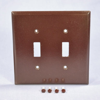 Cooper 2039B Brown 2-Gang Mid-size Switch Cover Thermoset Wallplate Switchplates