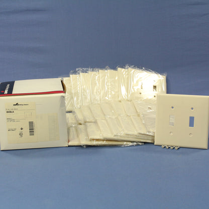 Cooper 2039LA Light Almond 2-Gang Toggle Plastic Mid-Size Wallplate Cover 25pcs