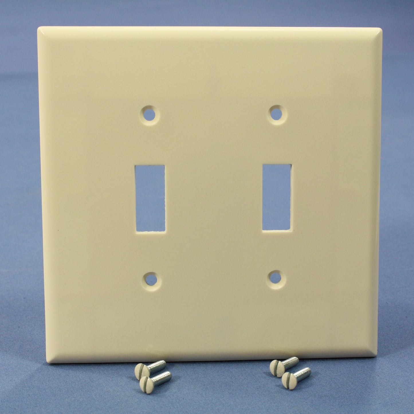 Cooper 2039LA Light Almond 2-Gang Toggle Plastic Mid-Size Wallplate Cover 25pcs