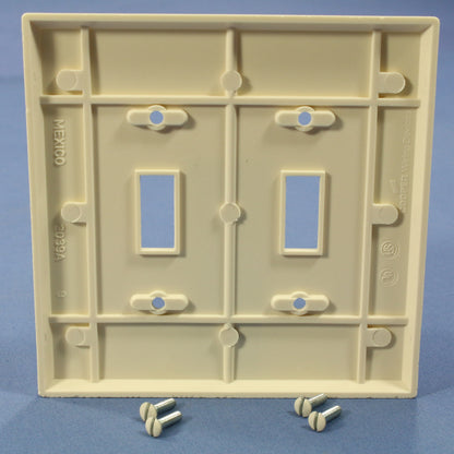 Cooper 2039LA Light Almond 2-Gang Toggle Plastic Mid-Size Wallplate Cover 25pcs