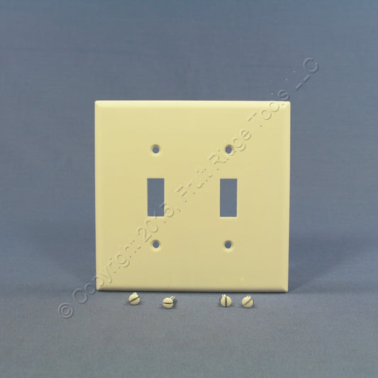 Cooper 2039LA Light Almond 2-Gang Switch Mid-Size Cover Wall Plate Switchplate