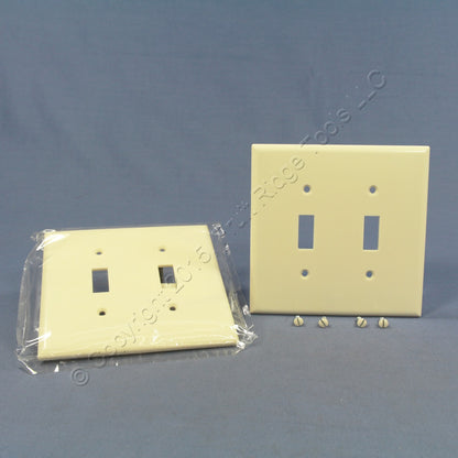 Cooper 2039LA Light Almond 2-Gang Switch Mid-Size Cover Thermoset Wallplate 2pcs