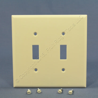 Cooper 2039LA Light Almond 2-Gang Switch Mid-Size Cover Thermoset Wallplate 2pcs