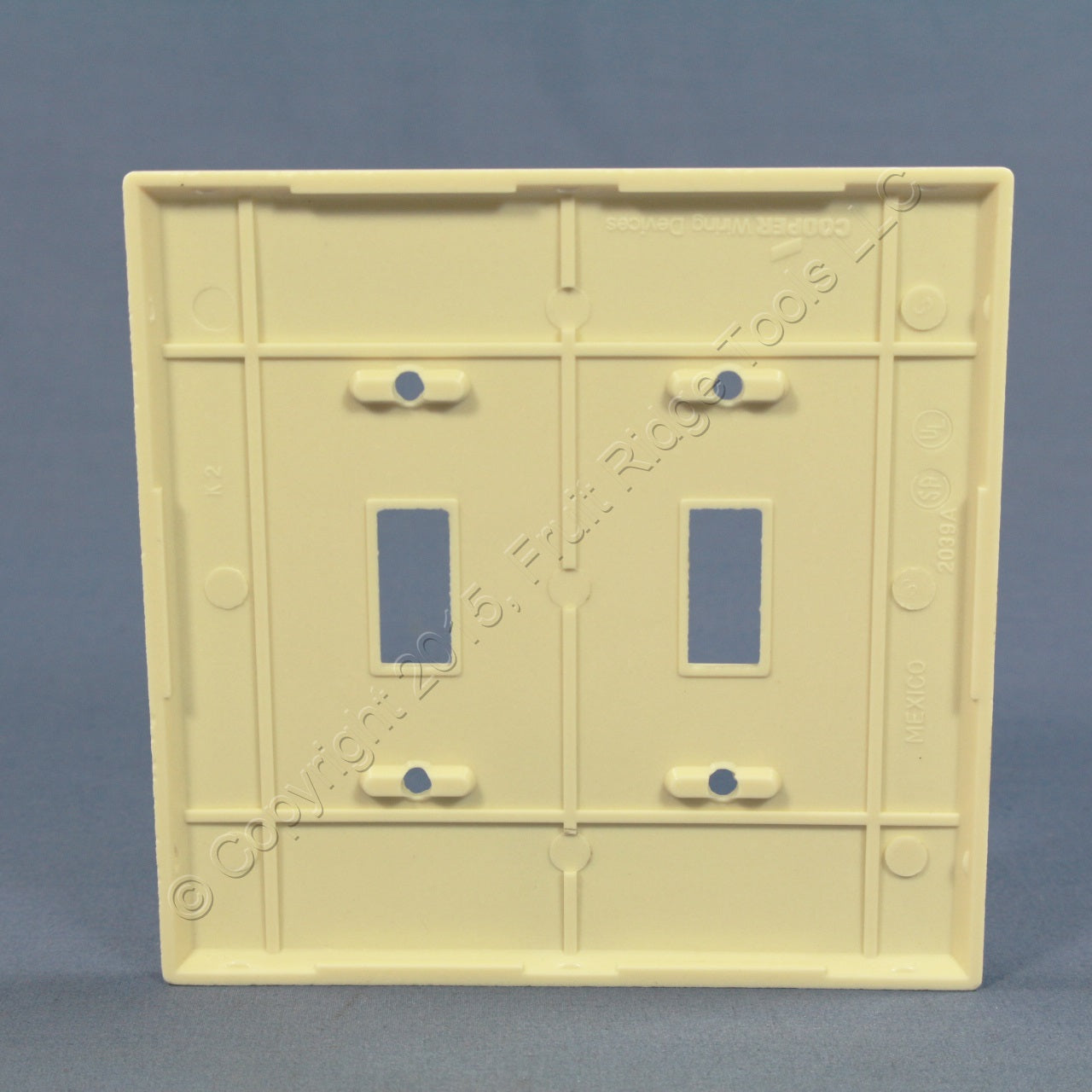 Cooper 2039LA Light Almond 2-Gang Switch Mid-Size Cover Thermoset Wallplate 2pcs