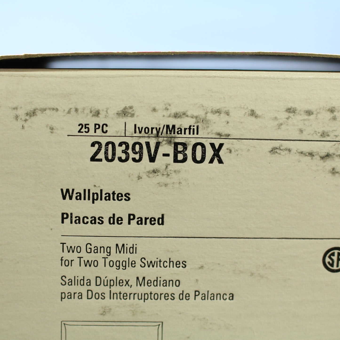 Cooper 2039V Ivory 2-Gang Toggle Switch Mid-Size Cover Thermoset Wallplate 25pcs