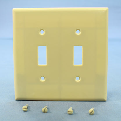 Cooper 2039V Ivory 2-Gang Toggle Switch Mid-Size Cover Thermoset Wallplate 25pcs