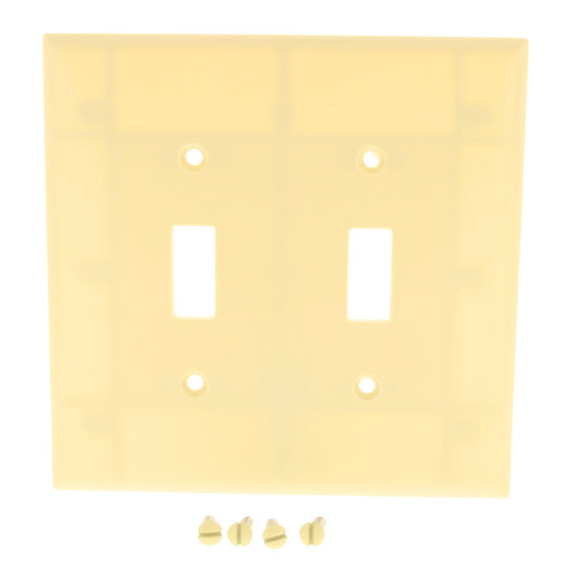 Cooper 2039V Ivory 2-Gang Toggle Switch Mid-Size Cover Thermoset Wallplate