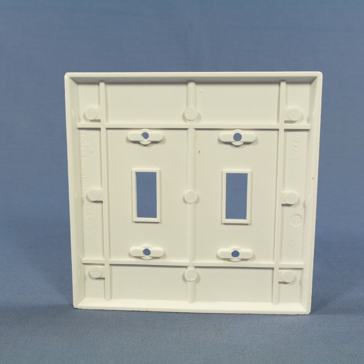 Cooper 2039W White 2-Gang Mid-Size Toggle Switch Cover Wallplate Switchplate
