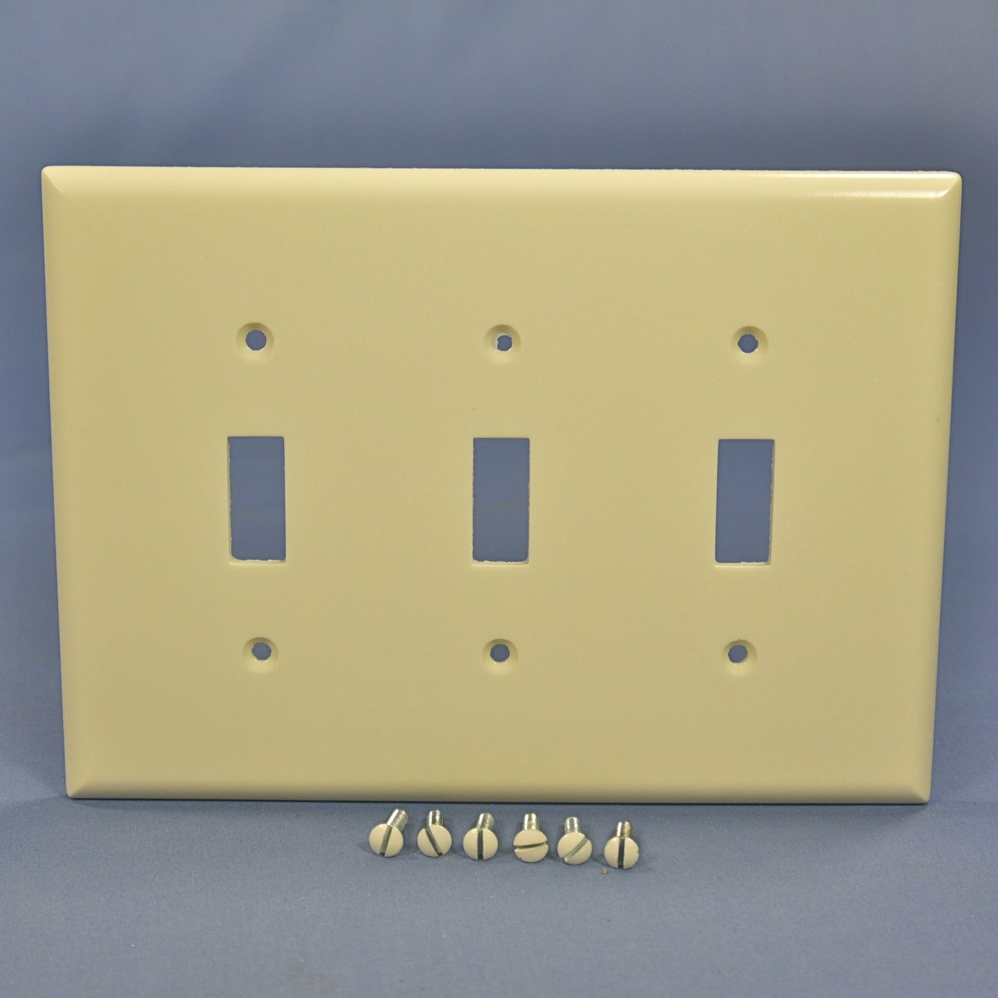 Cooper 2041LA Lt Almond 3-Gang Toggle Switch Mid-Size Cover Thermoset Wallplate