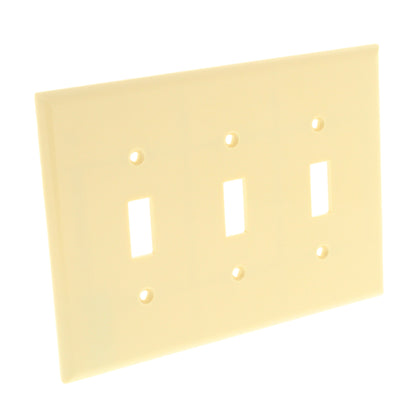 Cooper 2041V Ivory 3-Gang Toggle Switch Mid-Size Cover Thermoset Wallplate