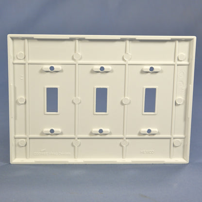 Cooper 2041W White 3-Gang Toggle Switch Plate Mid-Size Cover Thermoset Wallplate