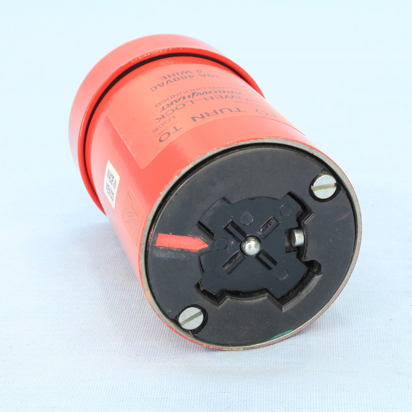 Cooper 20444 Red Industrial 30A 480V 3-Pole Grounded Powerlock Armored Connector