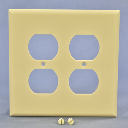 Cooper 2050V Ivory 2-Gang Receptacle Thermoset Wallplate Outlet Mid-Size Cover