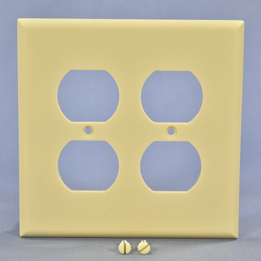 Cooper 2050V Ivory 2-Gang Receptacle Thermoset Wallplate Outlet Mid-Size Cover