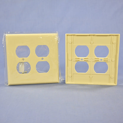 Cooper 2050V Ivory 2-Gang Outlet Duplex Receptacle Thermoset Mid-Size Cover 2pcs